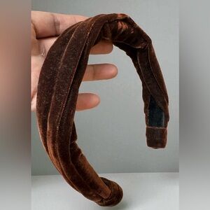 Vintage ANN VUILLE FRANCE-MADE Velvet Knotted Headband in Chocolate